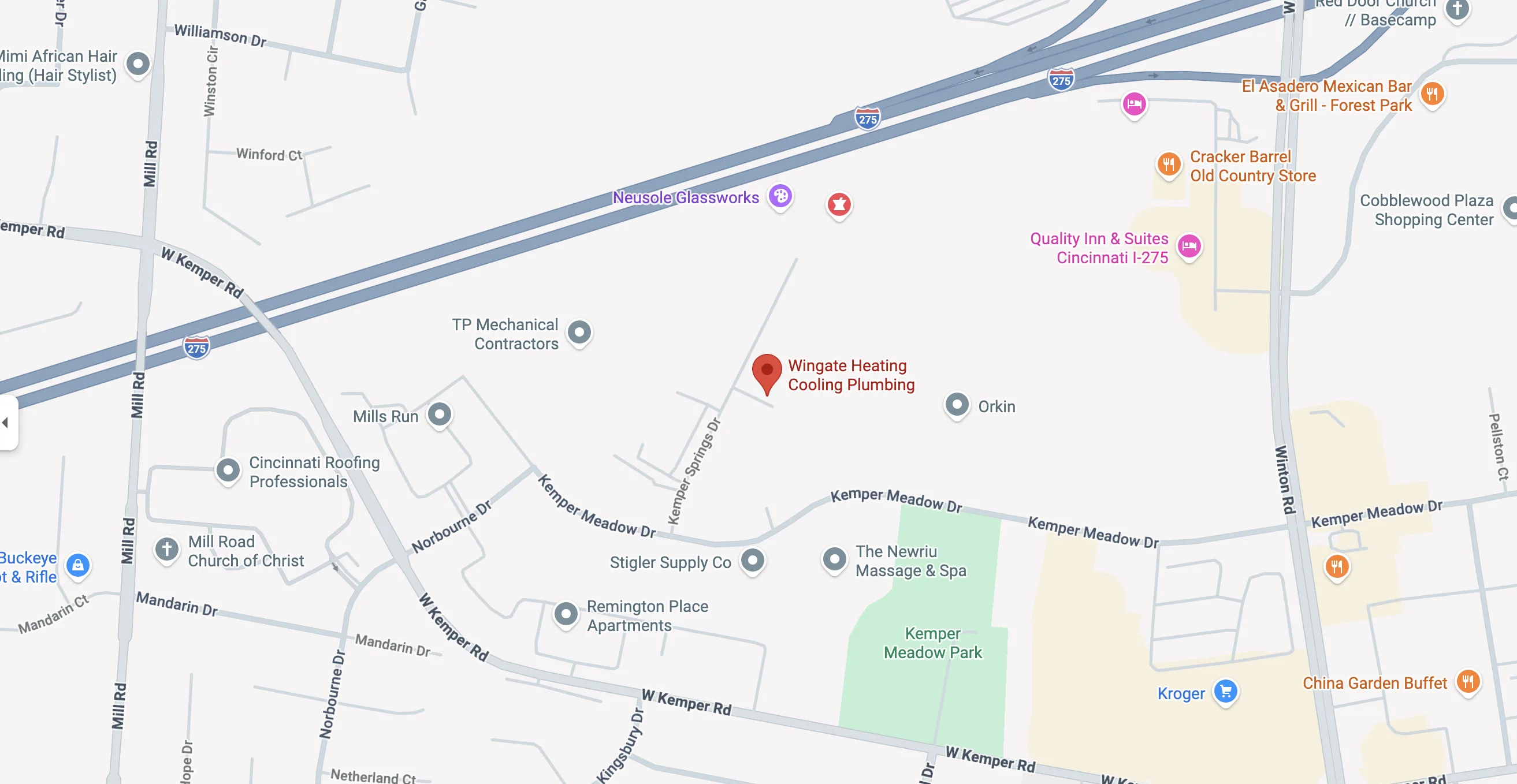 Map of 11860 Kemper Springs Dr., Cincinnati, OH 45240